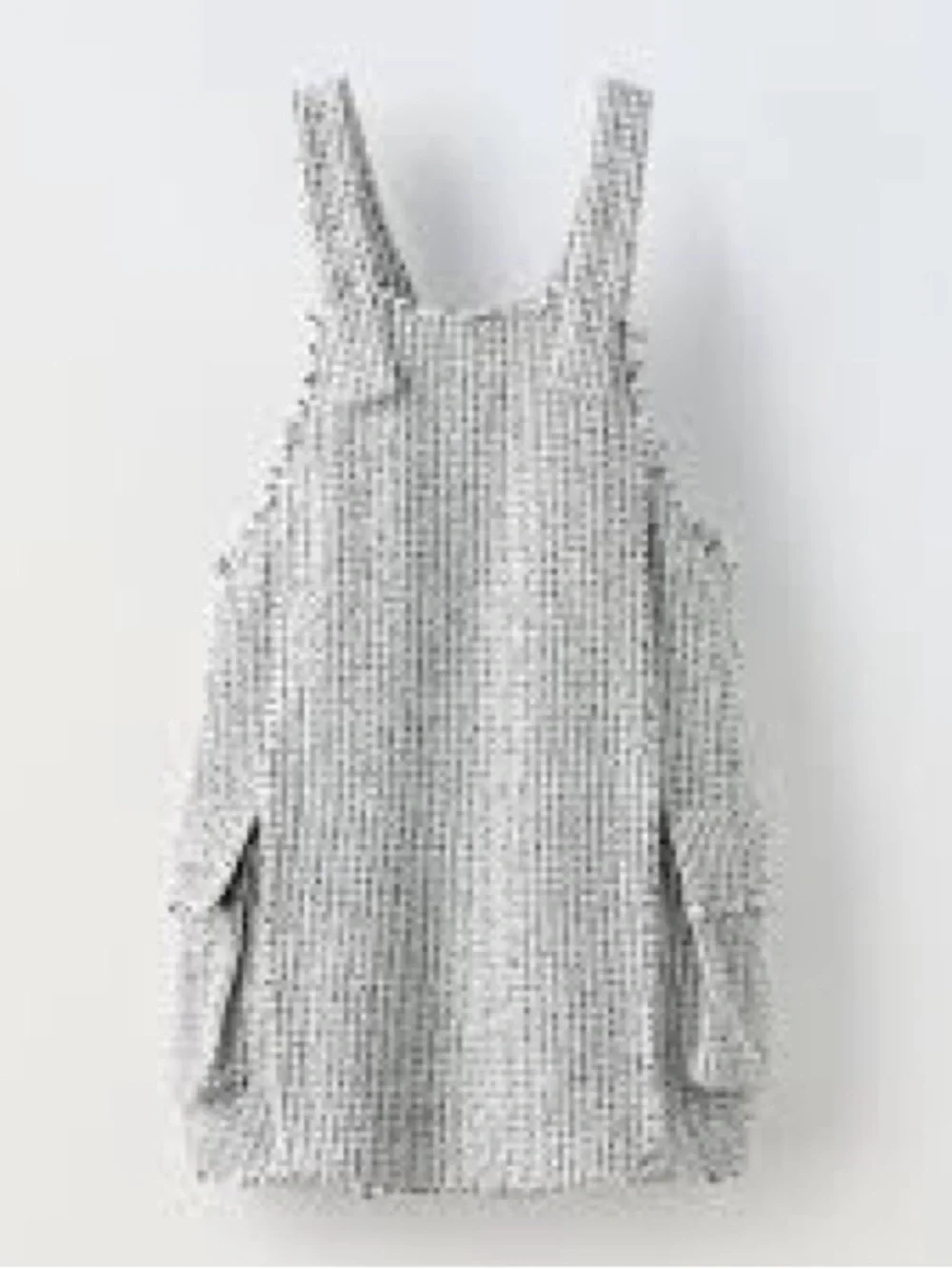 Zara tweed overalls featuring a frayed hem and side cargo pockets